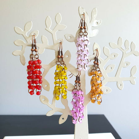 Colourful Frost seed bead dangling earrings