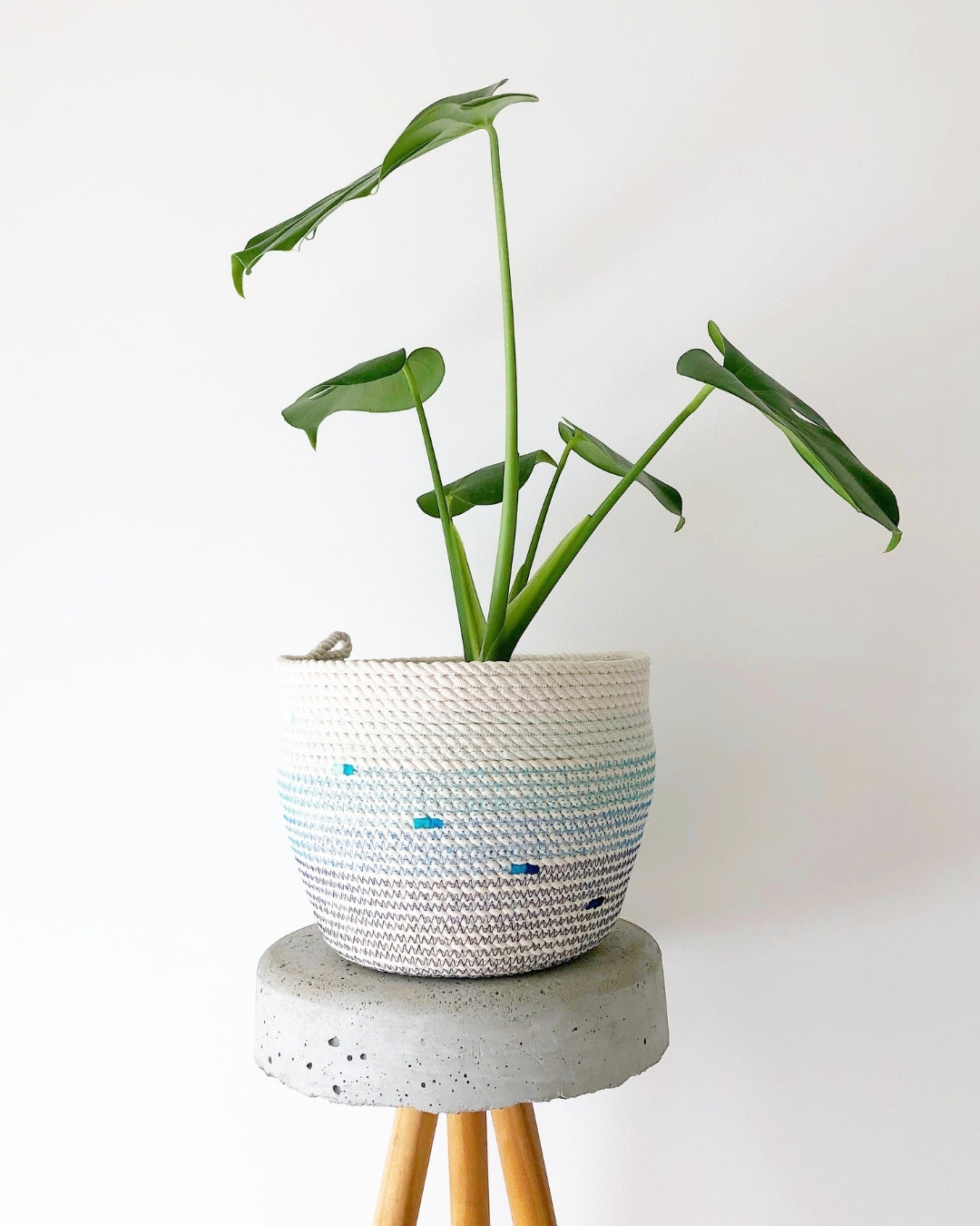 Cotton Rope Storage Basket - Blue Ombre