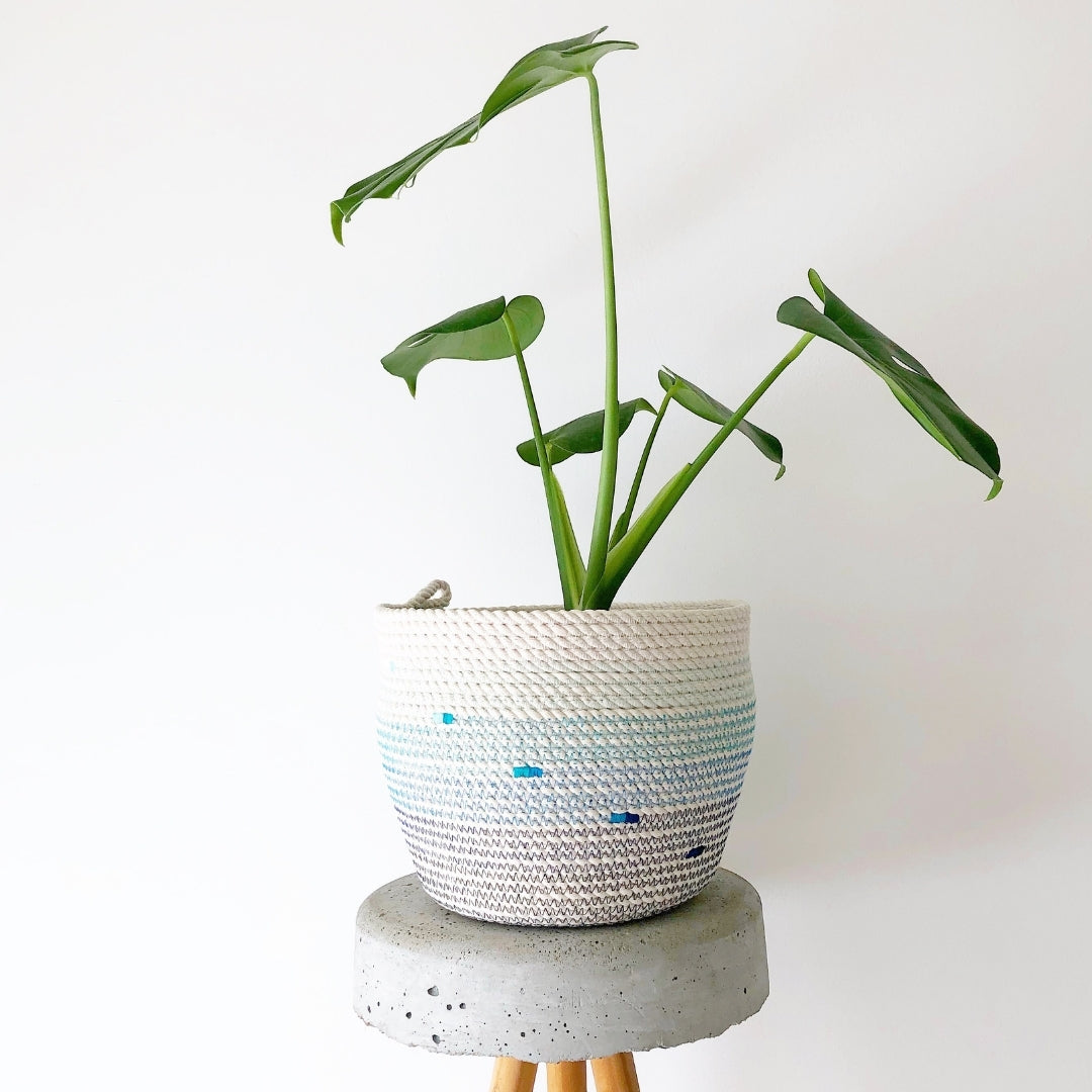 Cotton Rope Storage Basket - Blue Ombre