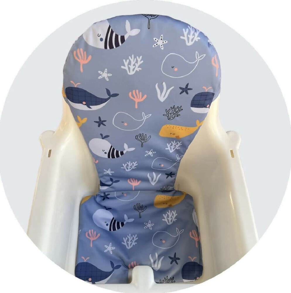 High Chair Cushion - Blue Underwater