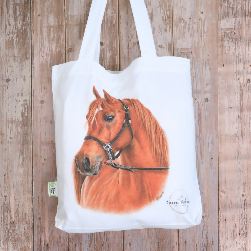 Australian-artist-illustration-tote-bag-arabian-horse-front