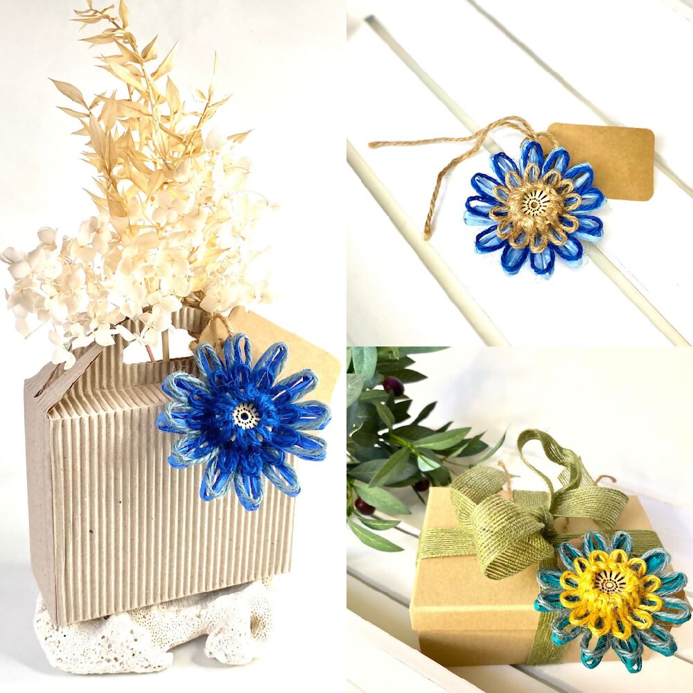 Flower Gift Tag Topper Beach Decoration Embellishment Handmade Style 2