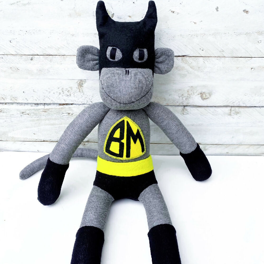 Batmonkey new-sock monkey-superhero-soft toy-4