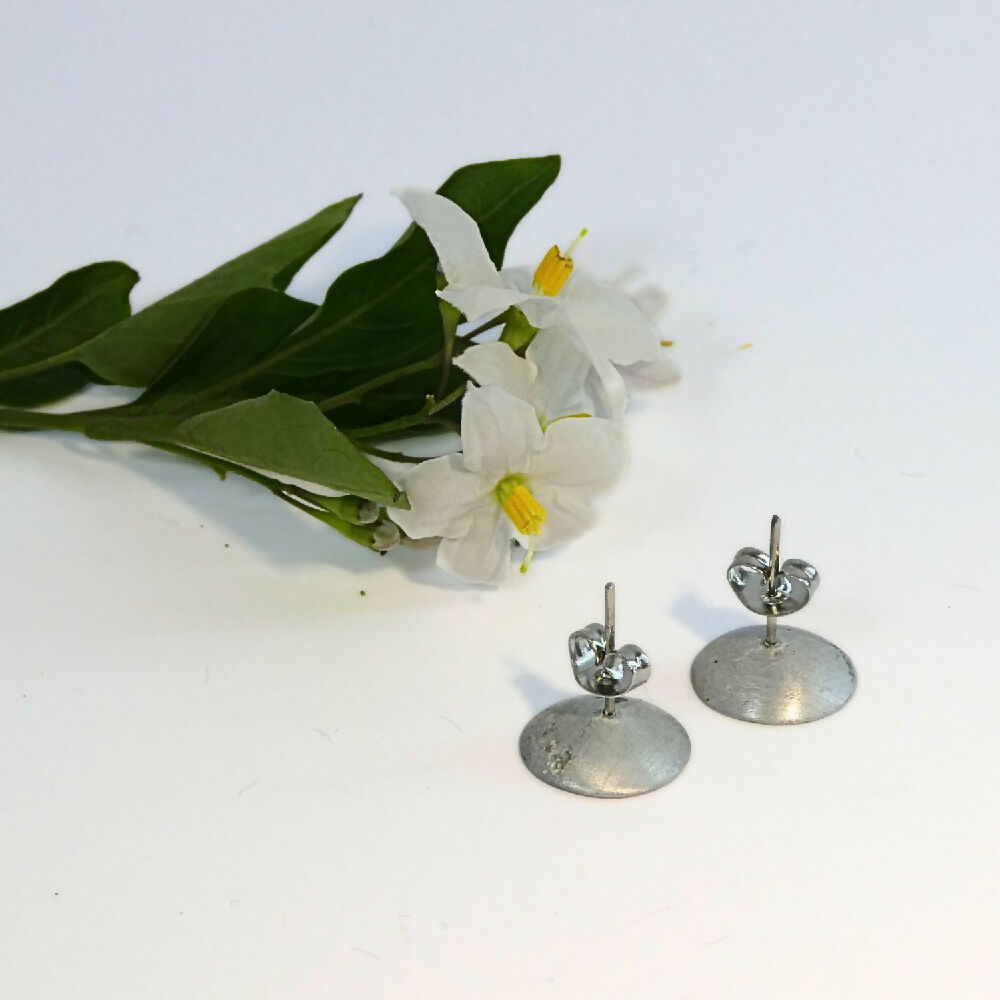 Anodised aluminium stud earrings back