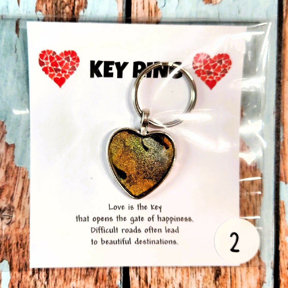 Resin Heart Key Rings: Safe Travels Where Ever You Go!
