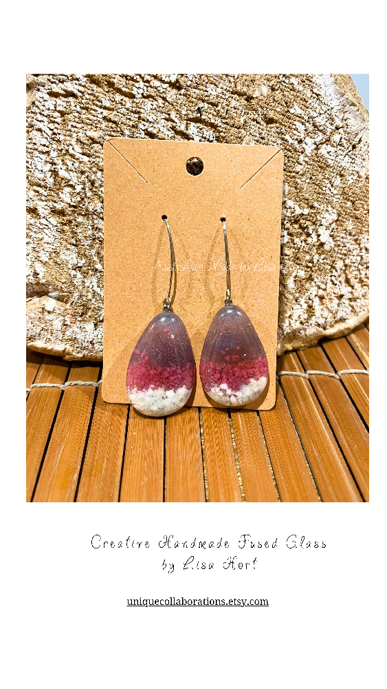 Ocean Elegance: Handmade Fused Glass Sea Theme Earrings