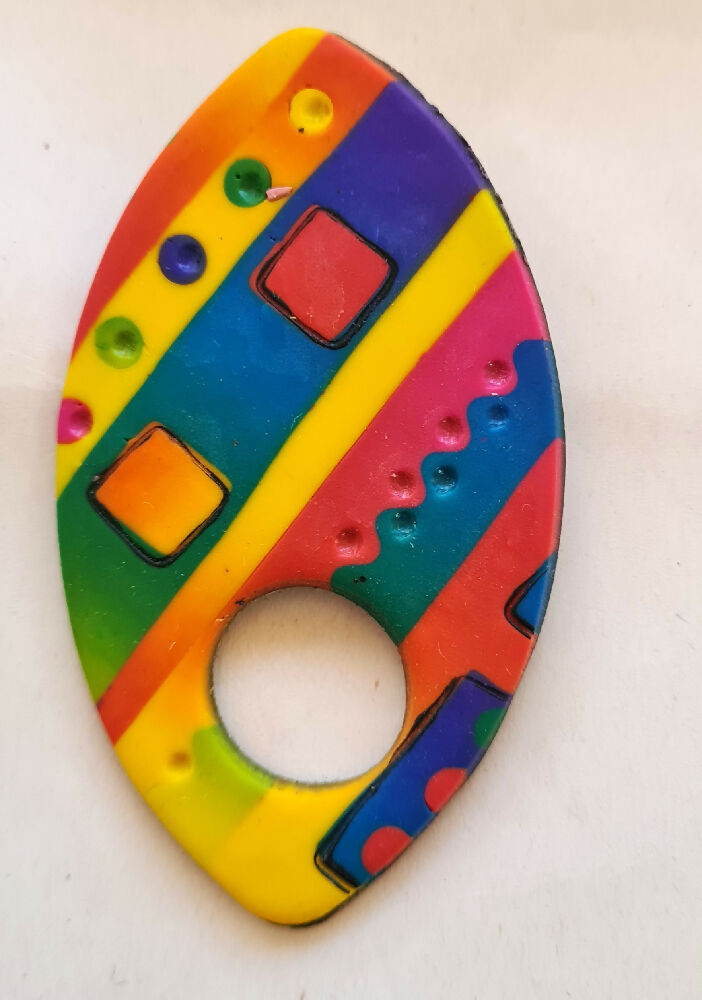 Multi Coloured Oval Glasses Brooch