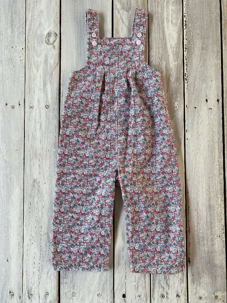 Corduroy Childs overalls mauve/pink floral
