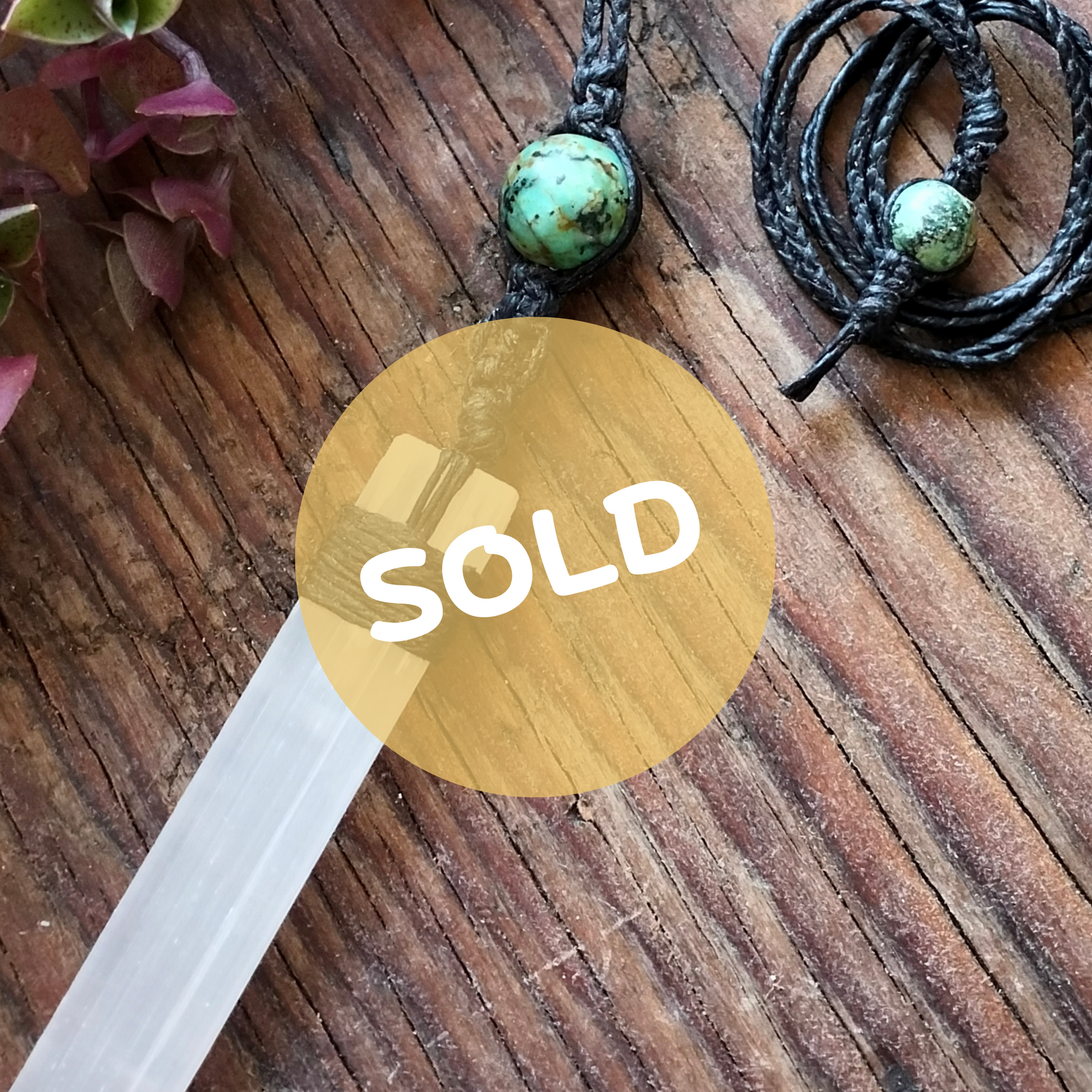 •| SELENITE | AFRICAN TURQUOISE |• NECKLACE