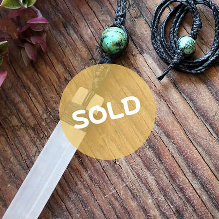 •| SELENITE | AFRICAN TURQUOISE |• NECKLACE