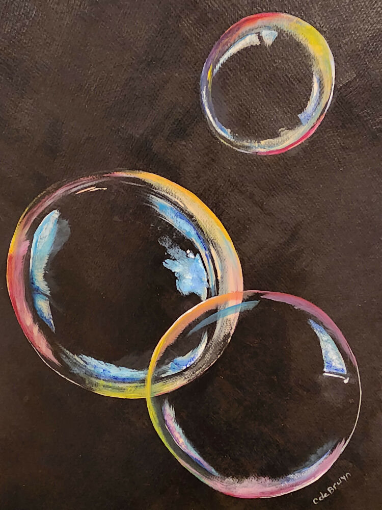 Original Acrylic Joy Bubbles Painting