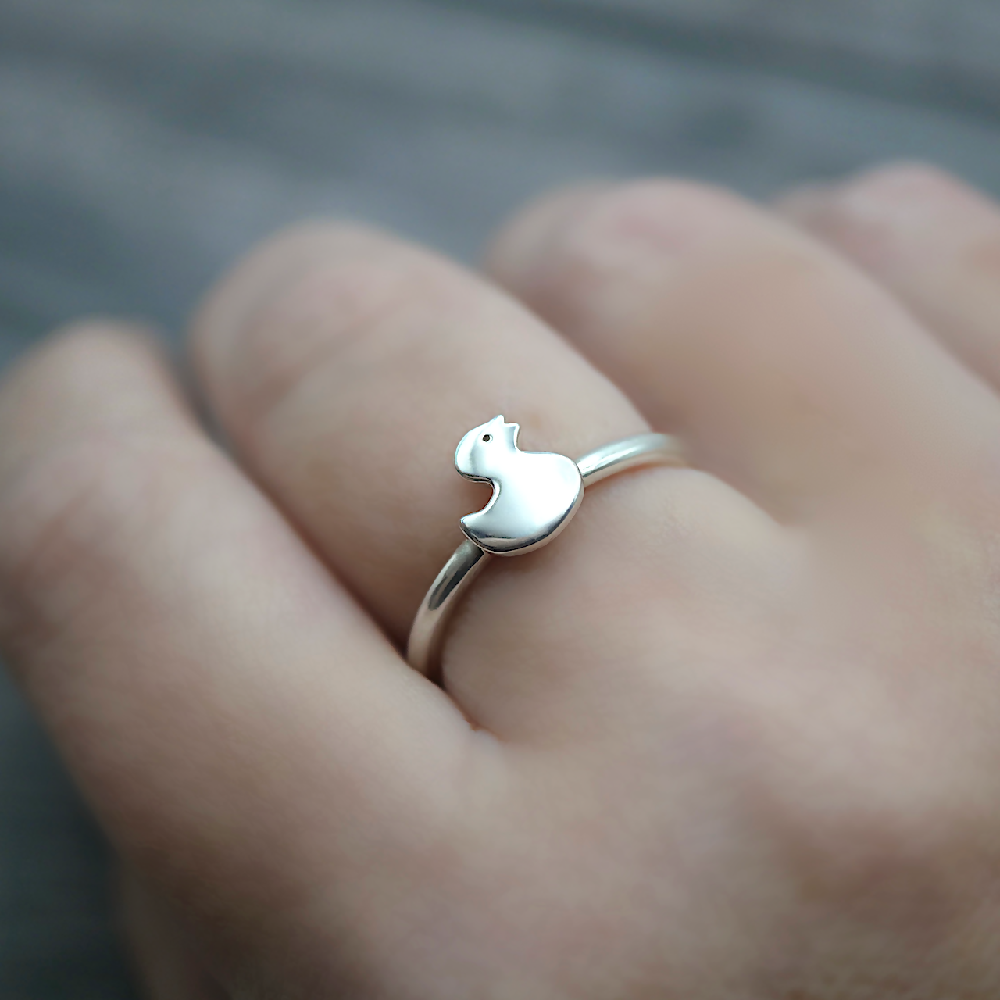 ducky ring sterling silver hand sml