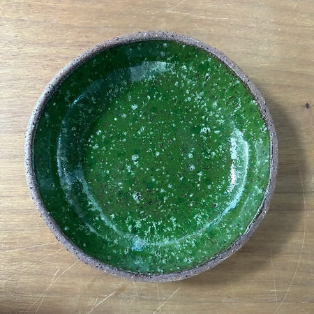 Green pottery bowl