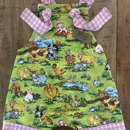 Farm Animals in the Grass Overalls/Rompers