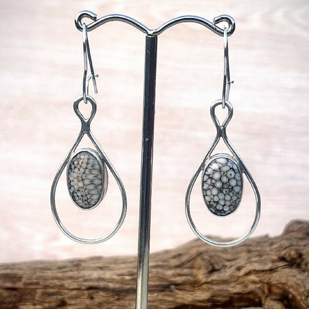 Snake skin agate earrings