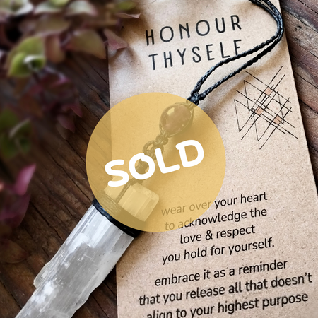 •|SELENITE | AMETHYST |• NECKLACE - HONOUR THYSELF