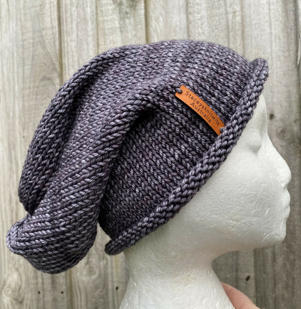 Slouchy Beanie, Mens Grey Beanie, Ladies Beanie