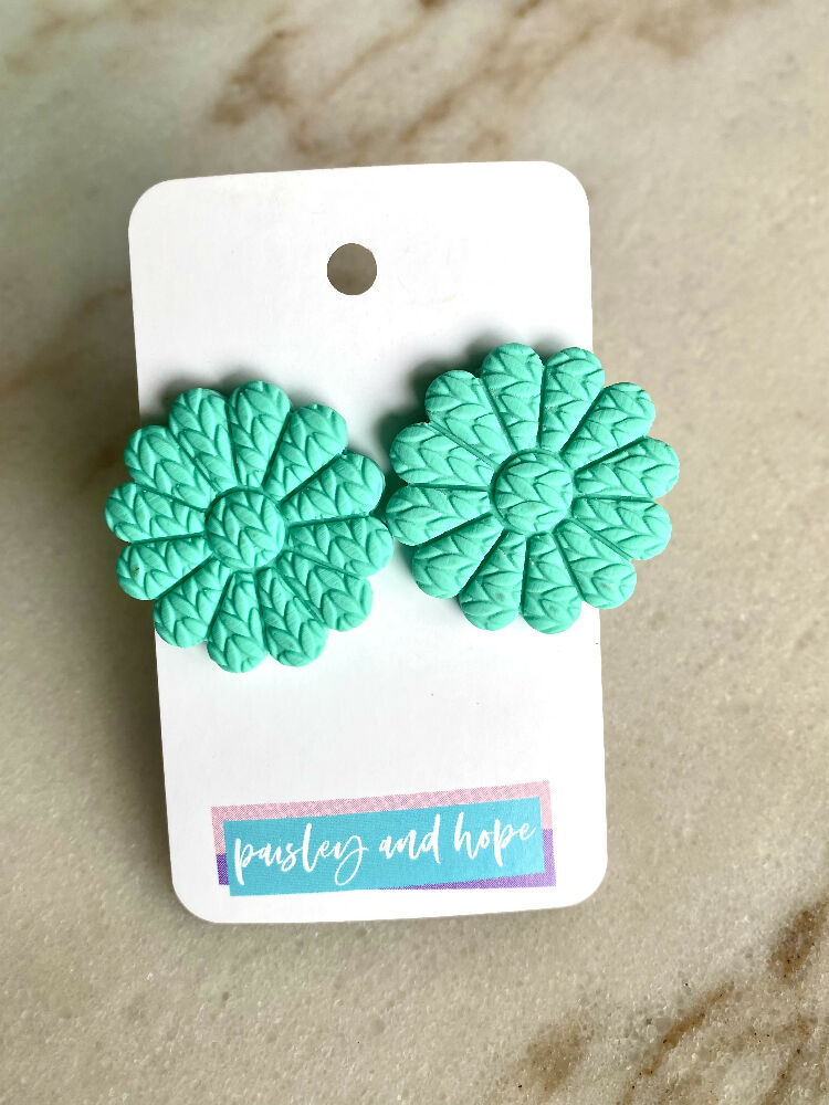 Polymer Clay Large Statement Studs - Flower