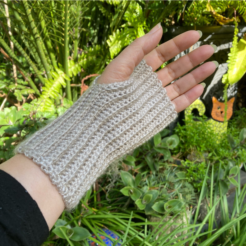 Fingerless Gloves - Sand/Beige