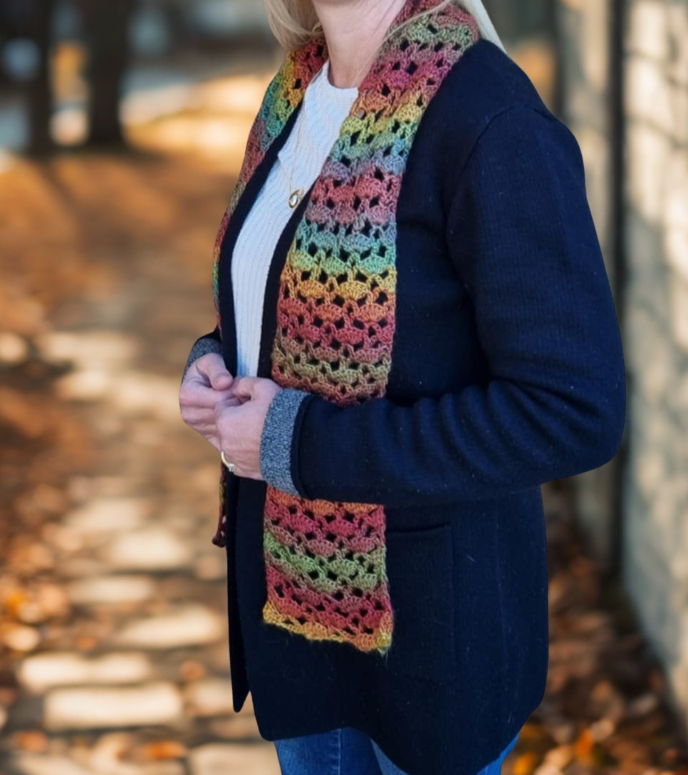 Lacy Scarf in Autumn Tones