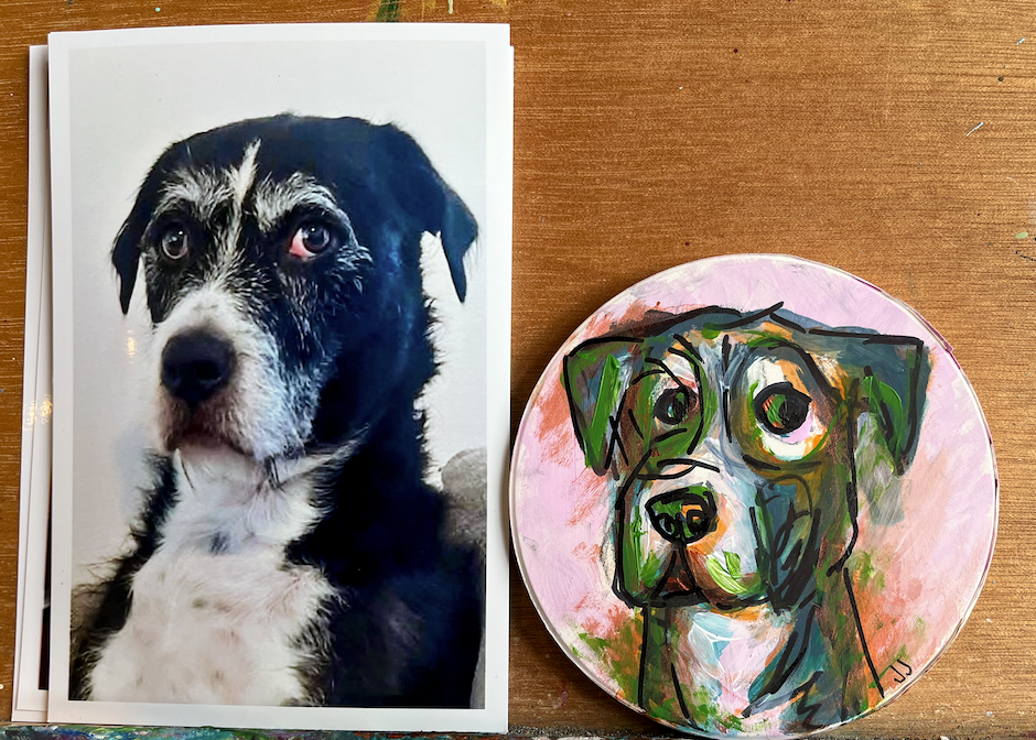 Personalised Hand painted pet portrait coaster | Great gift ideas