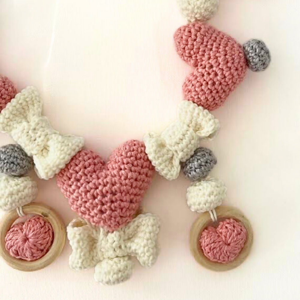 Crochet Pram, Stroller, Crib Mobile Chain,Cot Decor