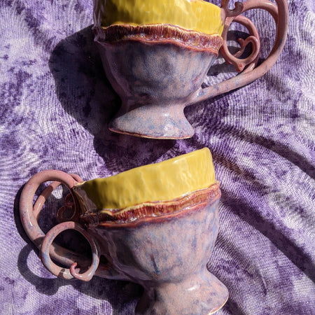 Pair of Ceramic Fantasy Goblets, Mug