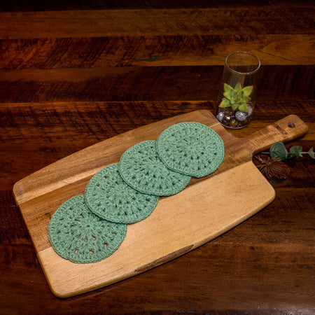 Organic Cotton Crocheted Coasters - Set of 4