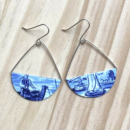 Repurposed Biscuit Tin Earrings - Old Holland Village