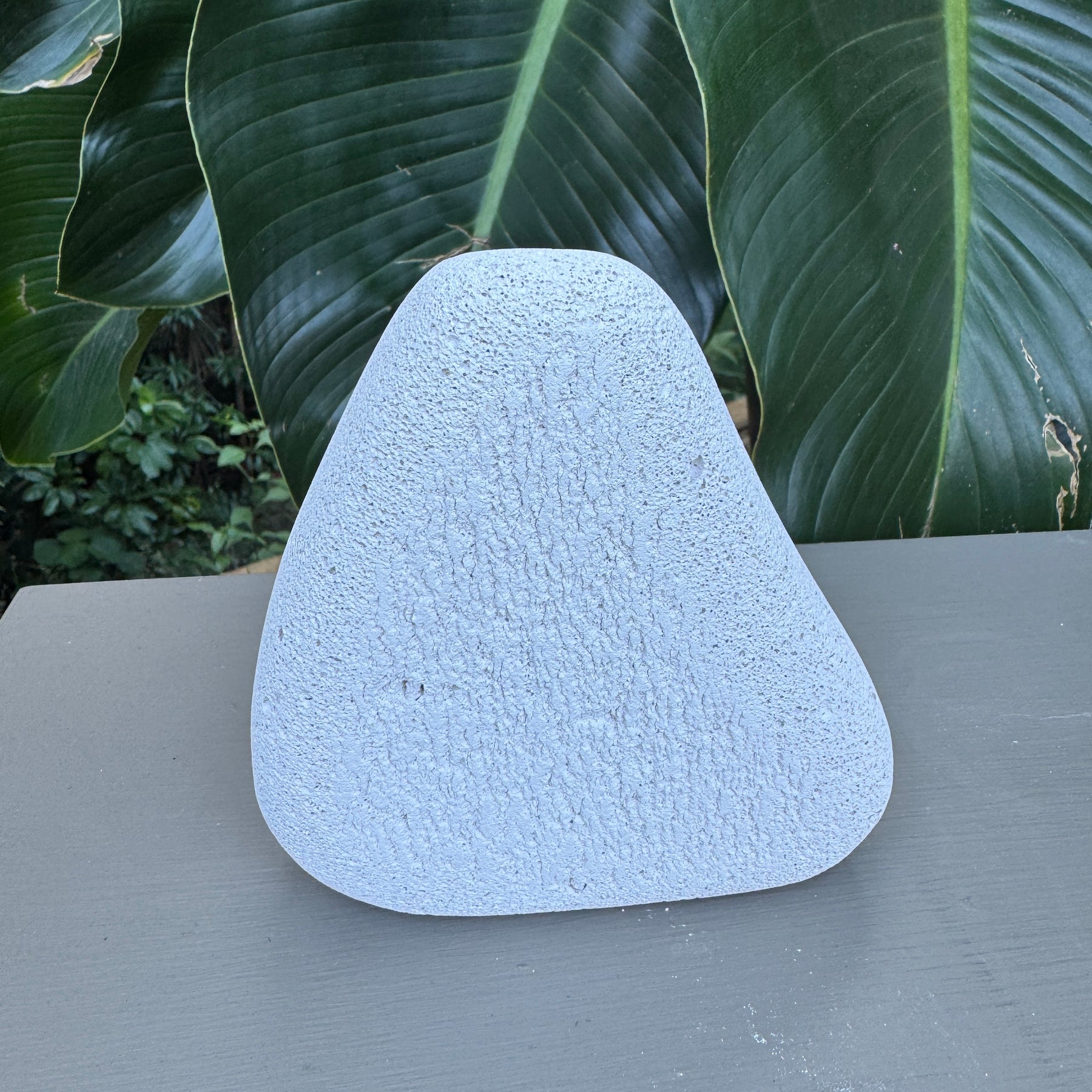 Hand sculpted hebel concrete incense vase or flower stem vase