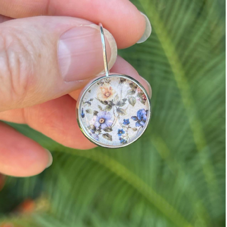 Spring Flower Earrings in Blues and Yellows