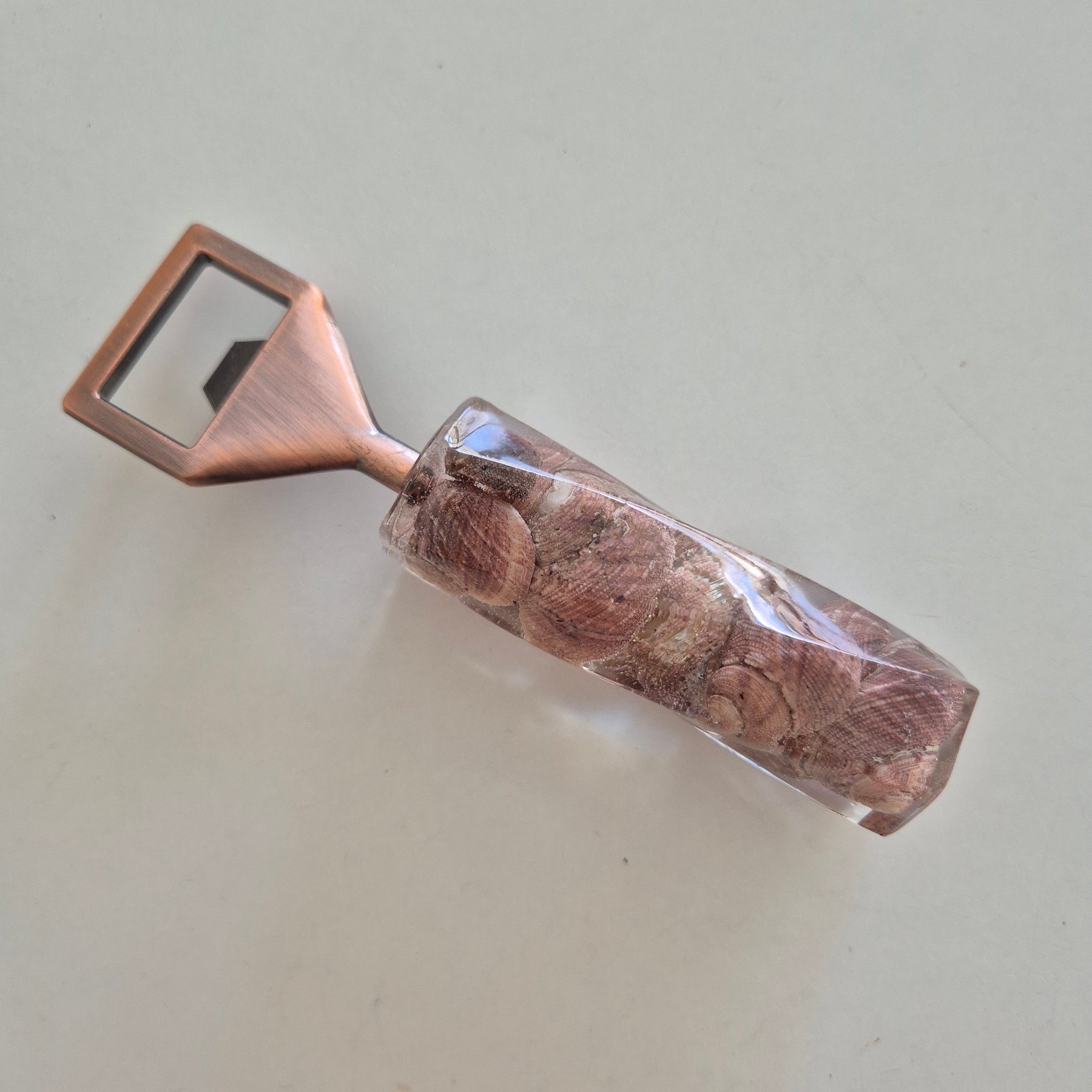 Handmade Resin Bottle Opener with inlaid Australian seashells