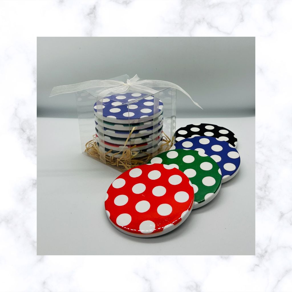 Spotty Ceramic Coasters (price is per coaster)  | Ready to ship | FREE Postage
