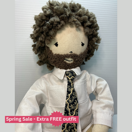 Dad| A cute handmade cloth doll with wild hair| 53cm