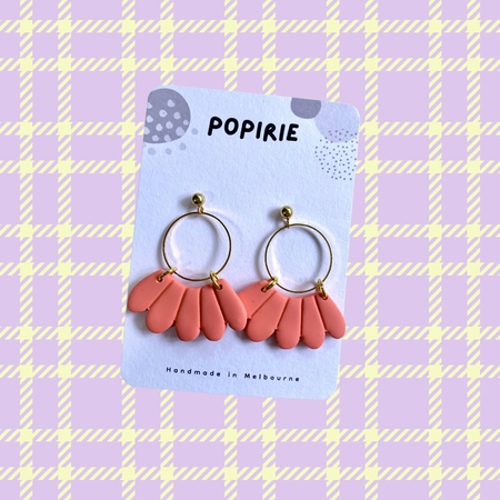 Floral Hoop Drops Orange