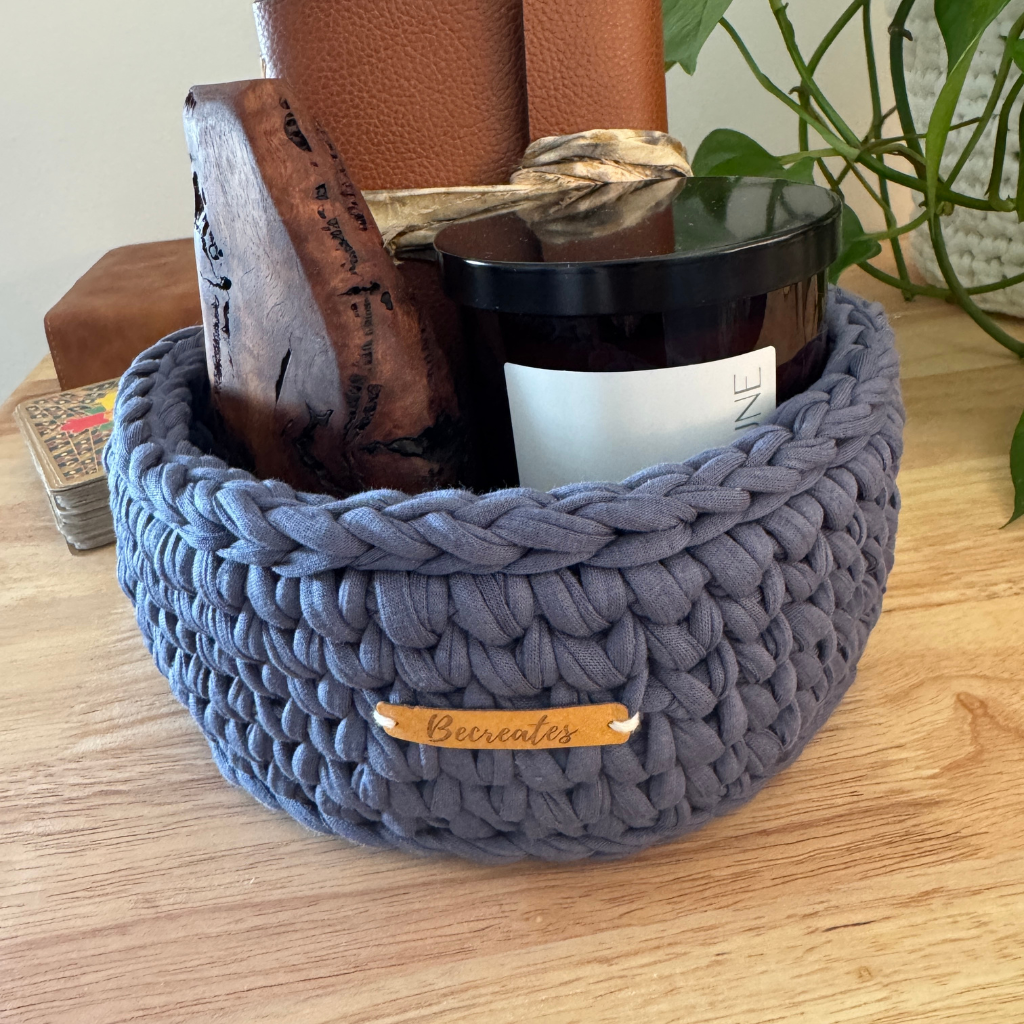 Set your Intentions | Handmade Basket | Steel Blue Mid-Large