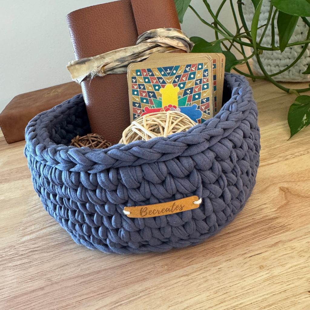 Set your Intentions | Handmade Basket | Steel Blue Mid-Large