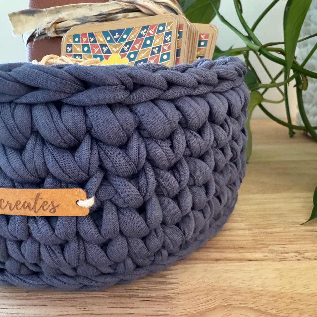 Set your Intentions | Handmade Basket | Steel Blue Mid-Large