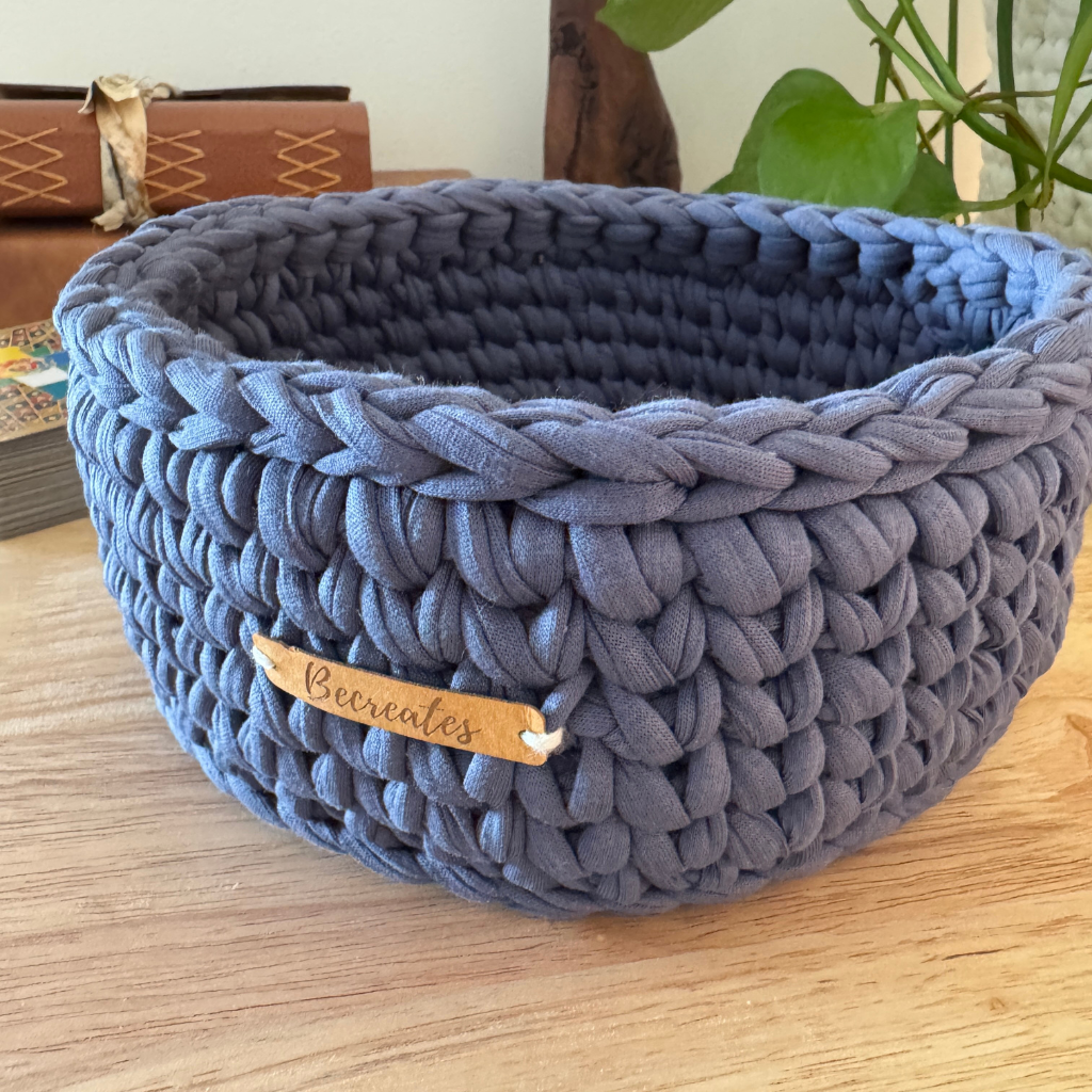 Set your Intentions | Handmade Basket | Steel Blue Mid-Large
