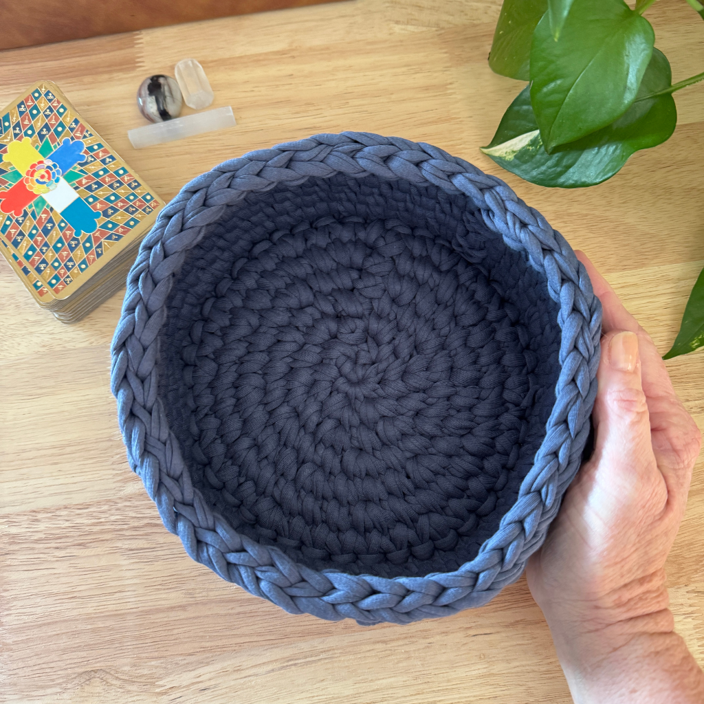 Set your Intentions | Handmade Basket | Steel Blue Mid-Large