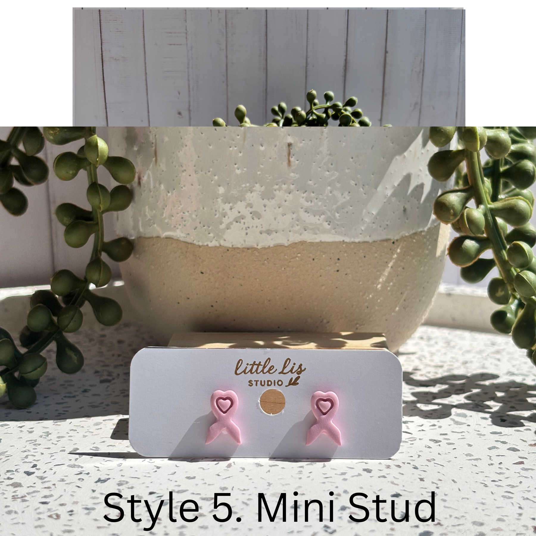 Breast Cancer Awareness Polymer Clay Earrings - 100% Donated