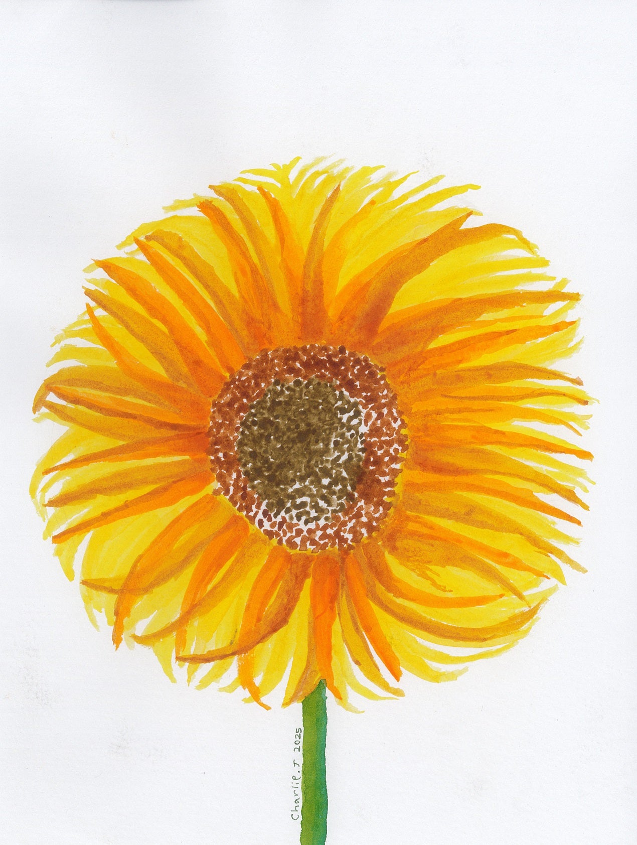 Sunflower - Original Art Greeting Card