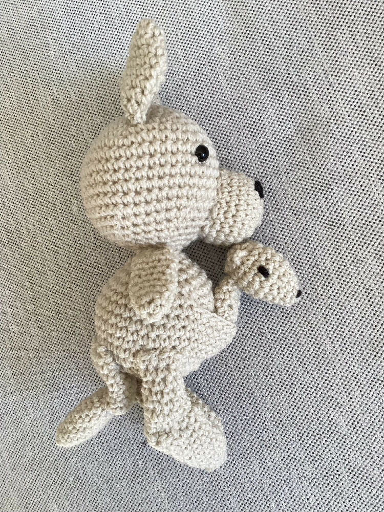 Kangaroo & Joey - crocheted toy