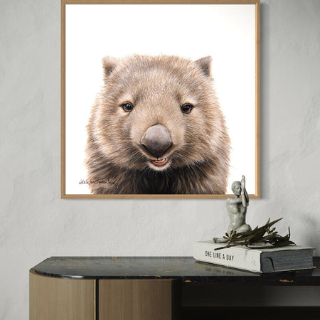 Bare-nosed Wombat - Australian Wildlife Portrait Canvas Print