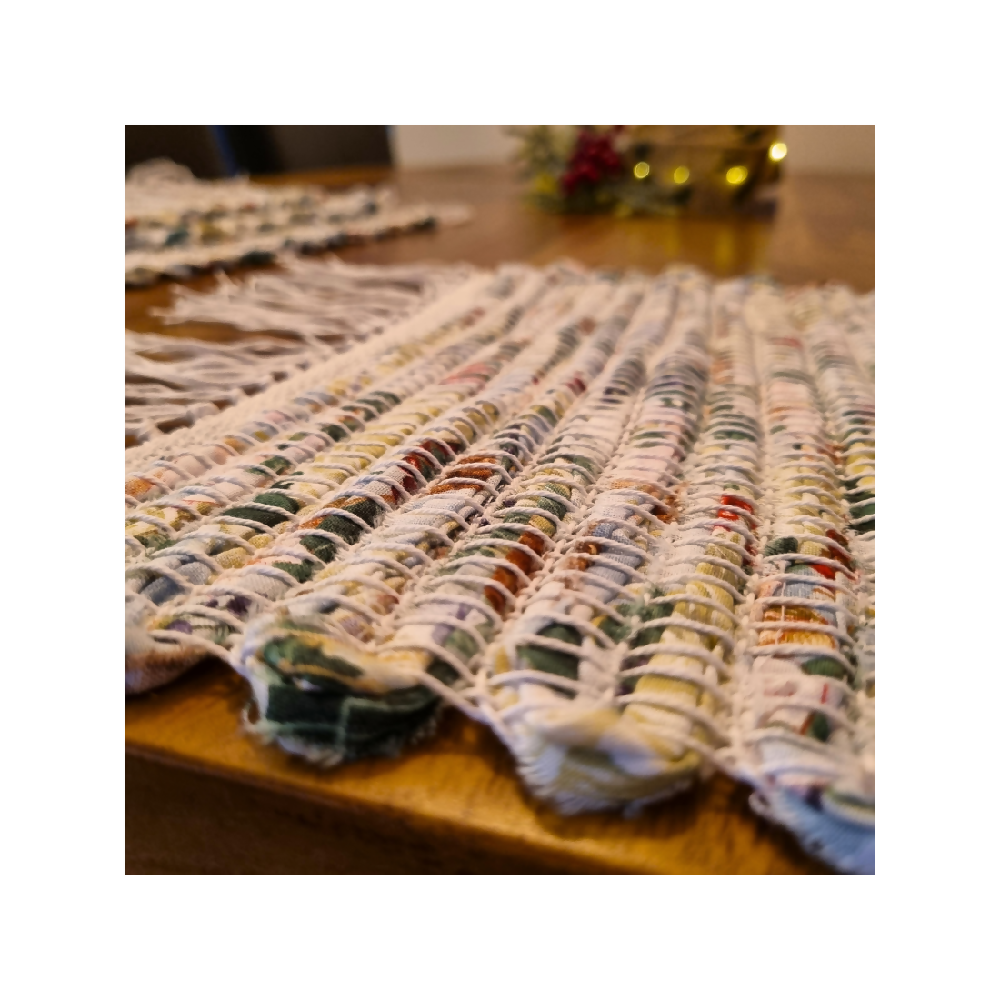 Handwoven Christmas Fabric Placemats (set of 4)