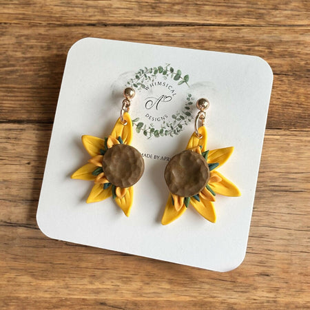 Sunflower halves stud earrings