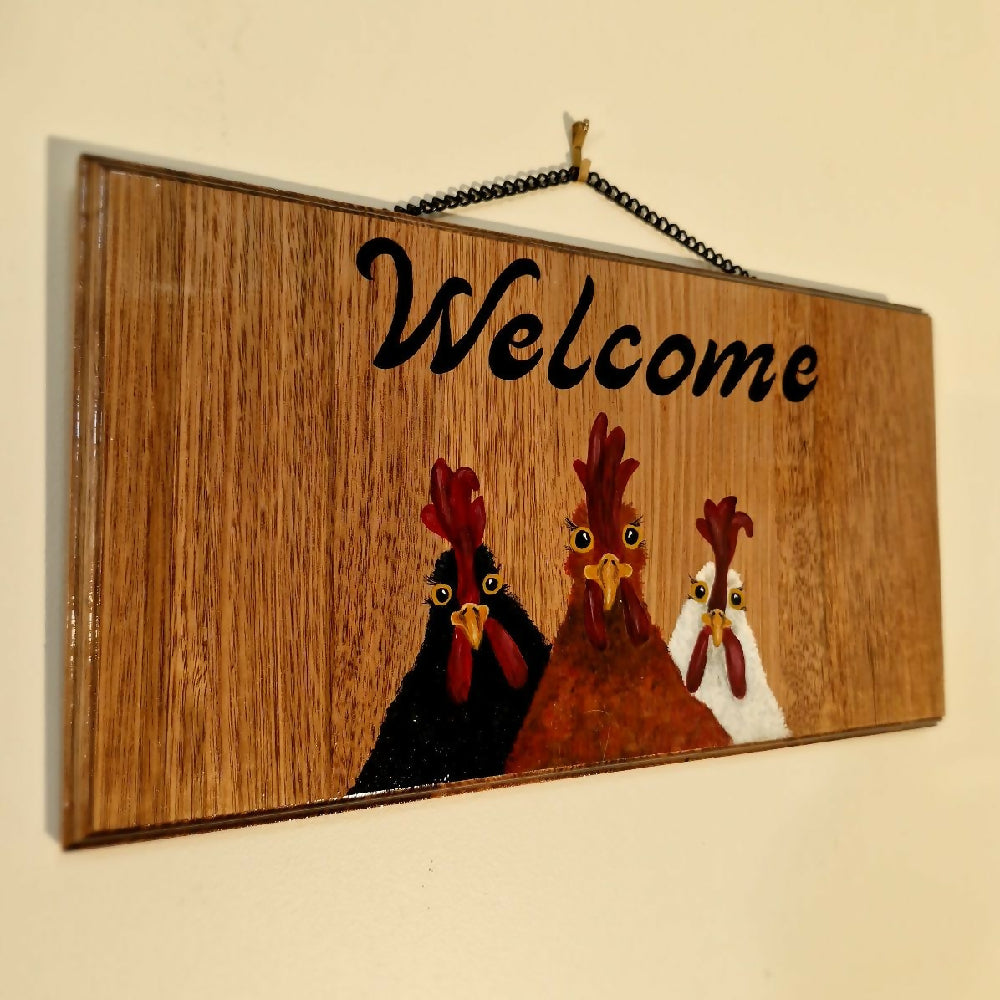 Welcome Sign Chook Trio