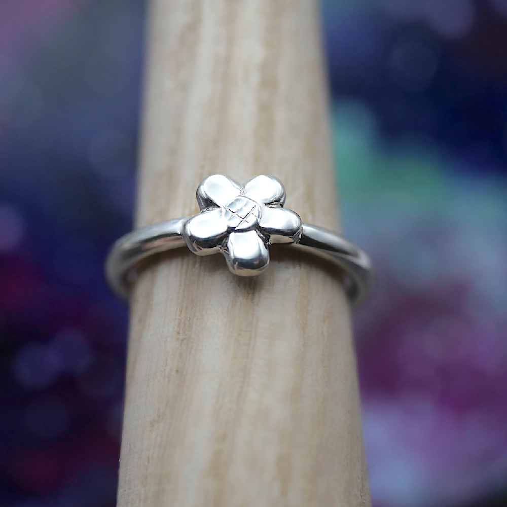 flower ring sterling silver galaxy wood sml