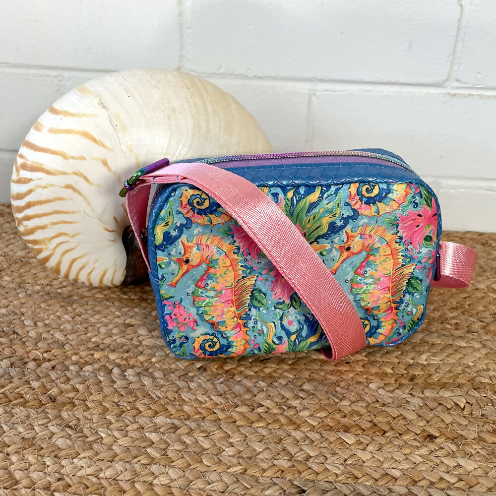 Australian-artist-handmade-bag-pink-blue-seahorses-crossbody-kids-09