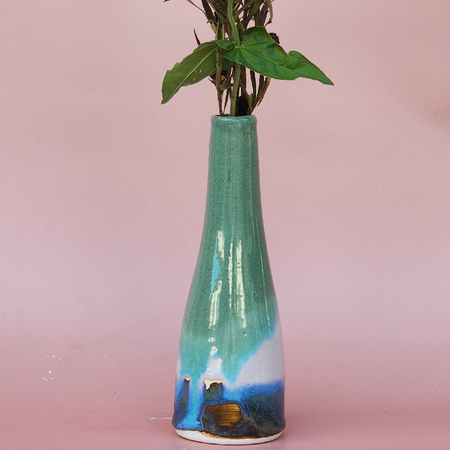 Handmade Ceramic Bud Vase - Neopolitan Glazed